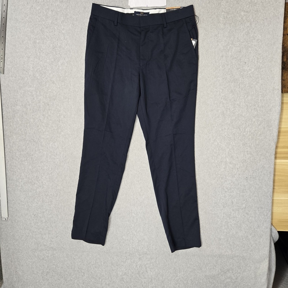 Nickel & Iron Men Pants 32X30 Navy Dress Pants NPD 02735 NV Flex Slim Fit